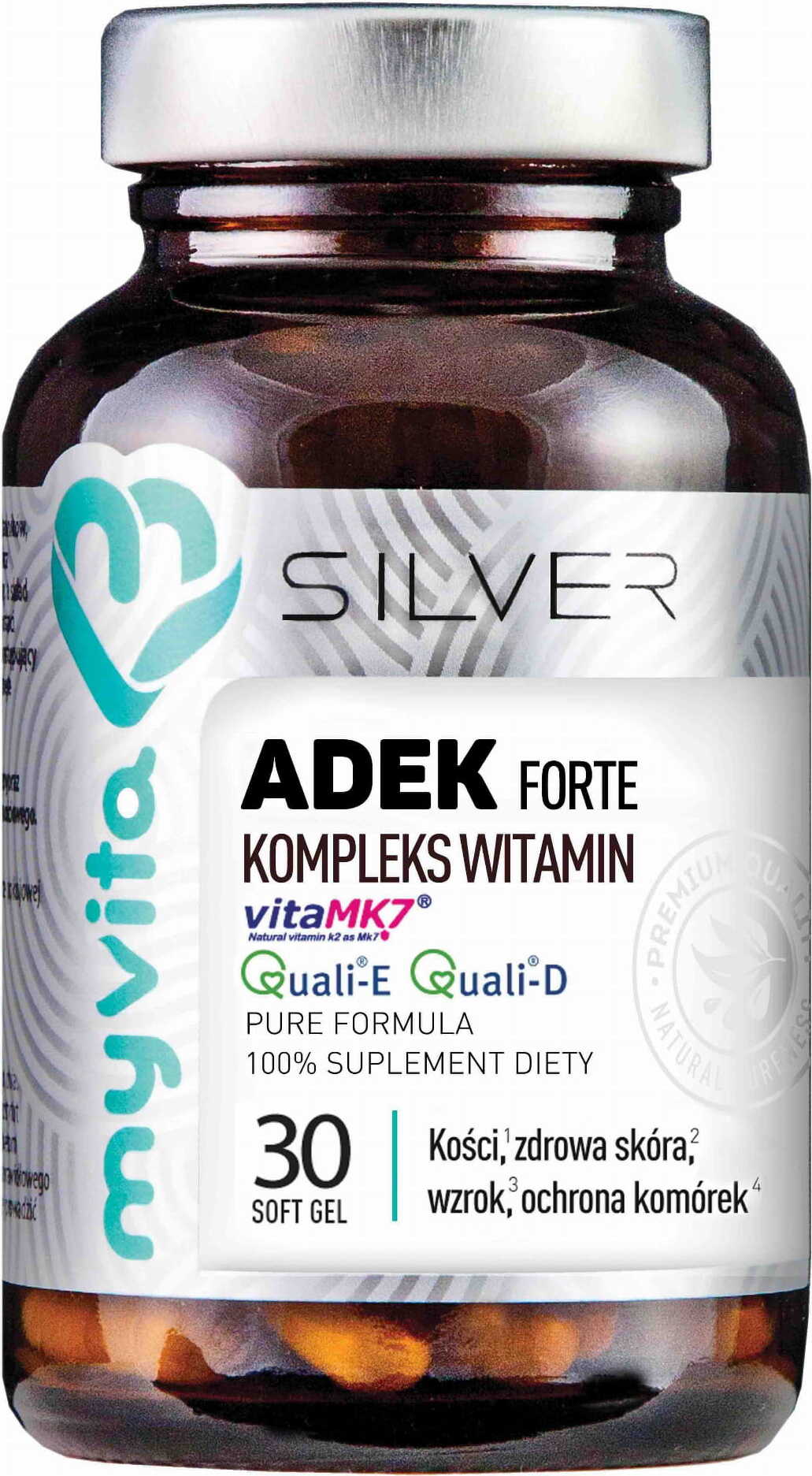 Vitamines ADEK FORTE complexe de 30 gélules MYVITA SILVER PURE
