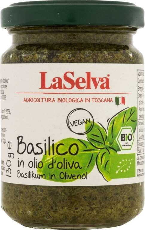 Basilic à l'huile d'olive BIO 130 g LASELVA