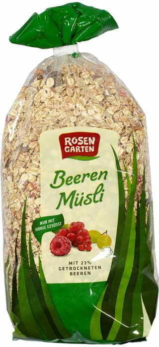Muesli avec 23% de fruits des bois BIO 750 g ROSENGARTEN