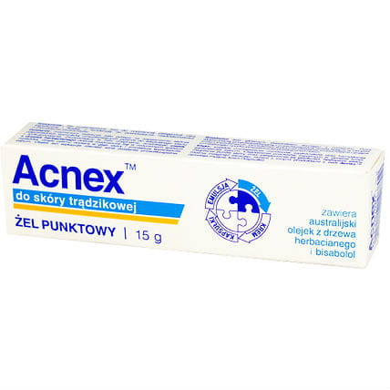 Acnex point gel contient de l'huile d'arbre à thé + bisabolol 15g FARMINA