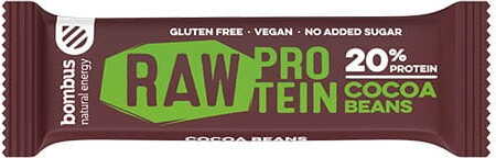 Barre protéinée crue aux fèves de cacao sans gluten 50 g BOMBUS