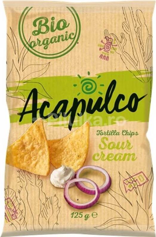 Nachos saveur crème et oignon BIO 125 g - ACAPULCO