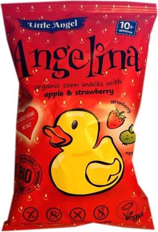 Chips de maïs angelina fraise et pomme dès 10 mois sans gluten BIO 30 g LITTLE ANGEL