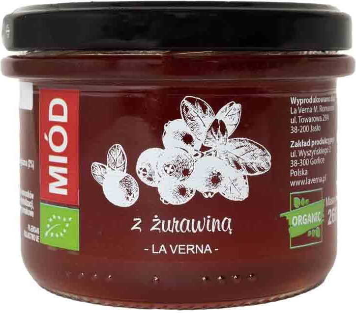 Miel multifleurs aux canneberges BIO 250 g - LA VERNA