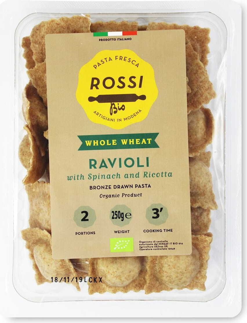 Raviolis complets à la ricotta et aux épinards BIO 250 g - FRESCA ROSSI PASTA