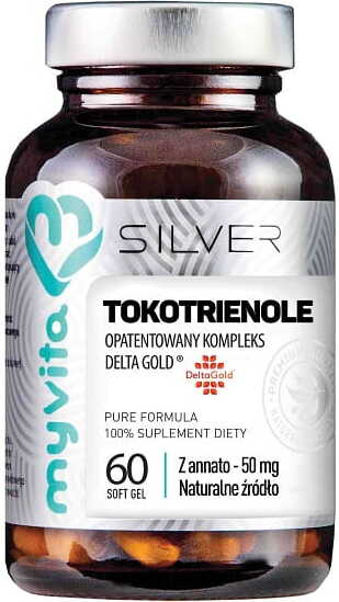 Tocotriénols complexe breveté delta gold avec rocou 50mg 60 gélules MYVITA SILVER PURE