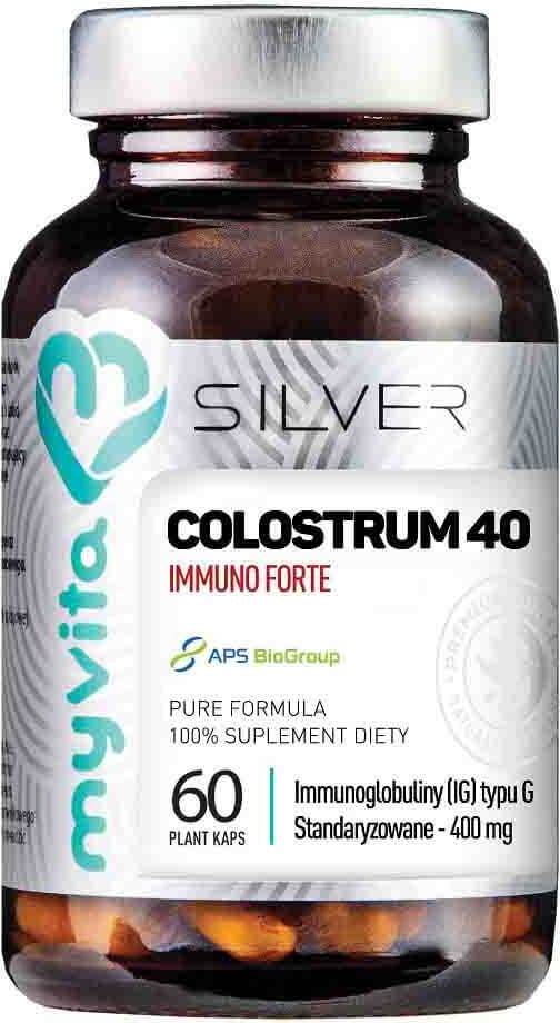 Colostrum colostrum 40 immuno FORTE et type g standardisé 400mg 60 gélules MYVITA SILVER PURE