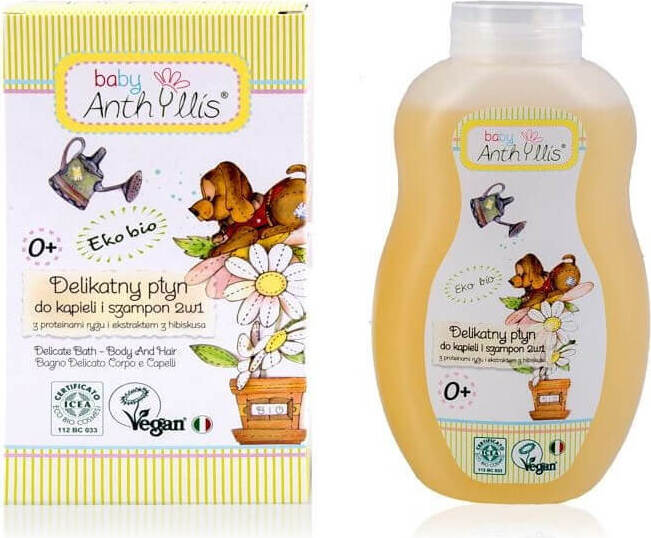 Shampoing et lotion de bain 2en1, protéines de riz et extrait d'hibiscus 400 ml - BABY ANTHYLLIS