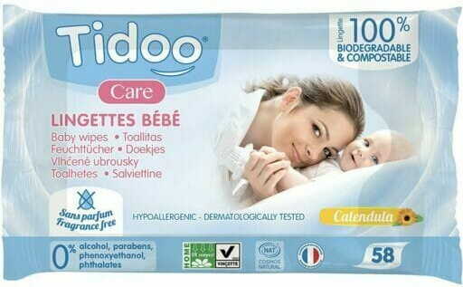 Lingettes humides pour bébés et enfants eco 58 pièces - TIDOO