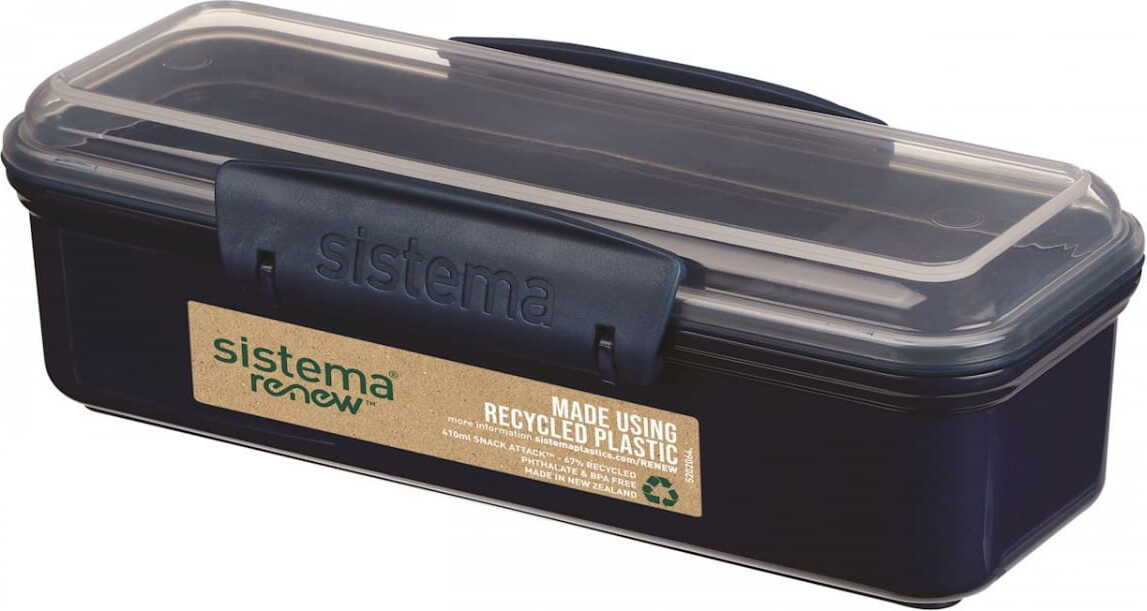 Conteneur pour snacks oblong bleu marine 410 ml - SISTEMA