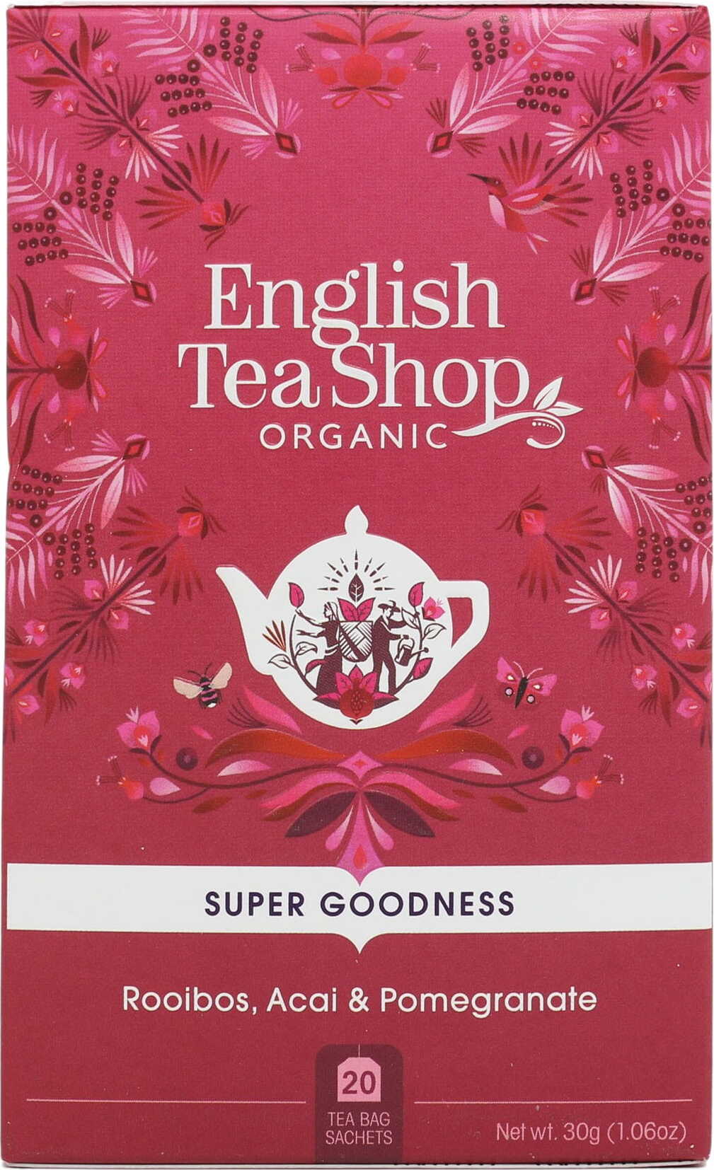 Tisane rooibos açai et grenade 20x1.5 g BIO 30 g ENGLISH TEA SHOP