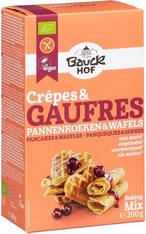Mélange pour faire des gaufres et crêpes sans gluten BIO 200 g - BAUCK HOF