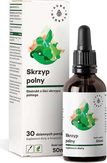 Prêle 500 mg extrait de feuille 4 : 1 gouttes 50 ml AURA HERBALS
