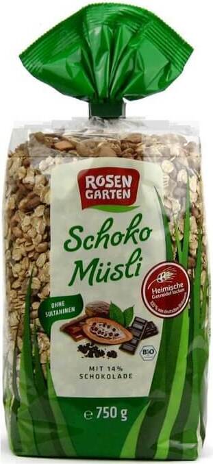 Muesli au chocolat BIO 750 g ROSENGARTEN