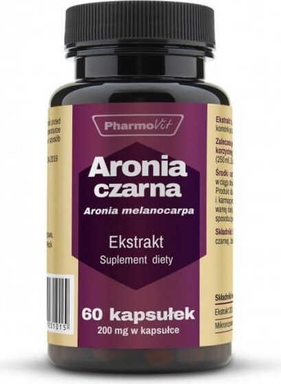 Aronia noir Aronia melanocarpa 20 : 1 extrait 200 mg 60 gélules PHARMOVIT