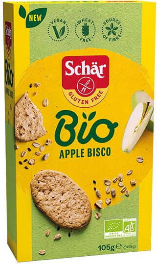 Bisco aux pommes - biscuits à l'avoine et aux pommes sans gluten BIO 105 g SCHÄR