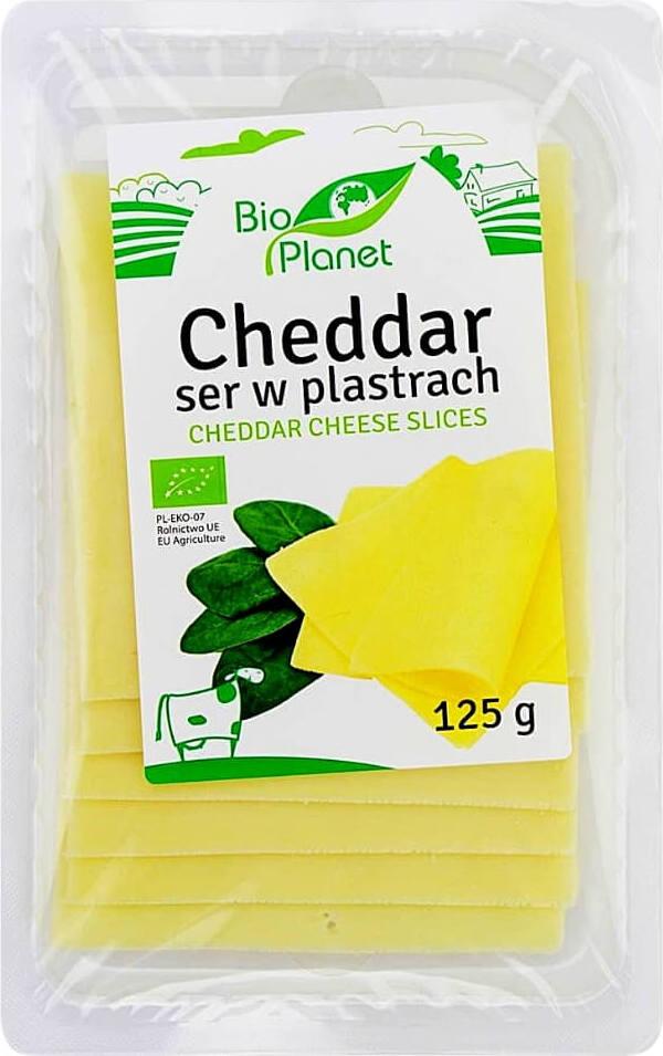 Fromage cheddar, tranches 125 g - BIO PLANET