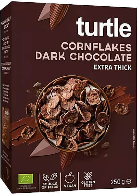 Corn flakes enrobés de chocolat noir sans gluten BIO 250 g - TURTLE