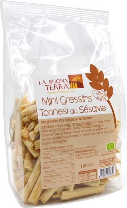 Mini gressins gressins au sésame BIO 150 g - LA BUONA TERRA