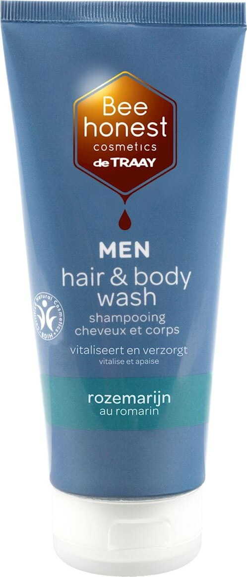 Shampooing et gel douche 2en1 pour homme romarin et miel écologique 200 ml - BEE HONEST
