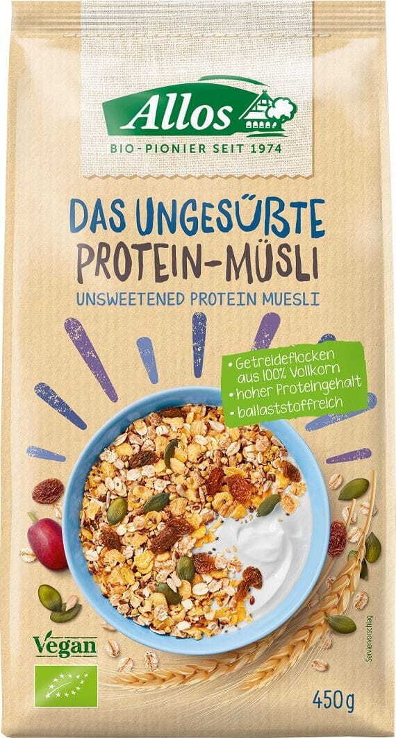 Muesli protéiné sans sucres ajoutés BIO 450 g - ALLOS
