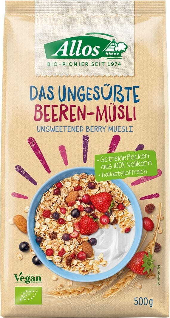 Muesli aux fruits rouges sans sucre ajouté BIO 500 g - ALLOS