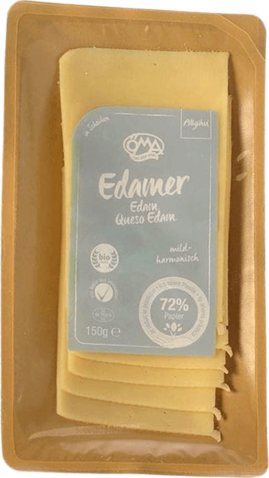Fromage Edamer (Edam) tranches BIO (40% de matière grasse sur sec) 150 g - OMA