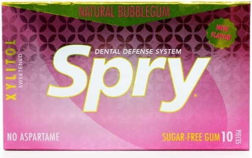 Chewing-gum au xylitol, saveur bubble gum sans gluten 10 pcs (12 g) - SPRY