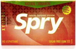 Chewing-gum au xylitol, saveur cannelle, sans gluten 10 pcs (12 g) - SPRY