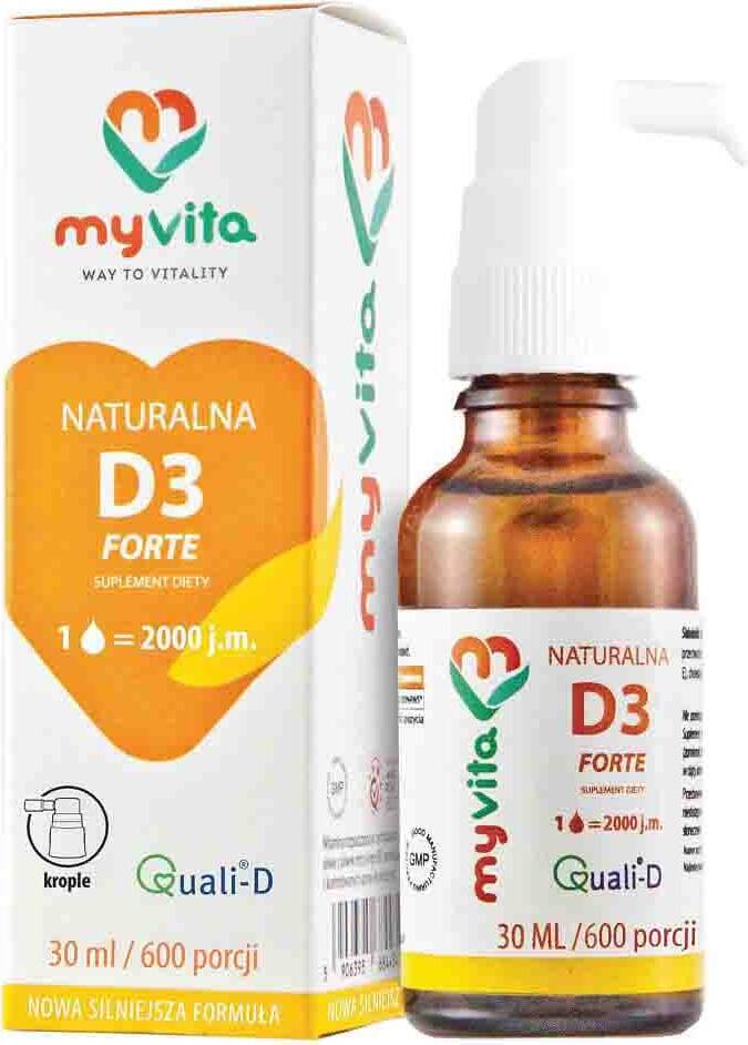 Vitamine D3 D-3 naturelle 2000iu 600 gouttes 30ml MYVITA