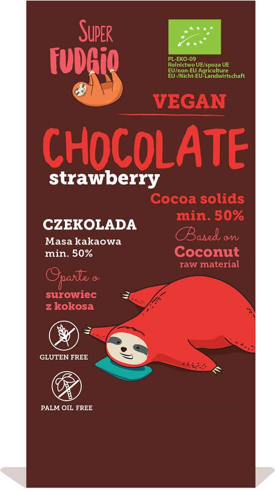 Chocolat fraise sans gluten BIO 80 g - SUPER FUDGIO