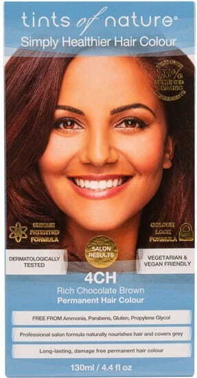 Coloration cheveux naturels - 4 châtains chocolat TINTS OF NATURE
