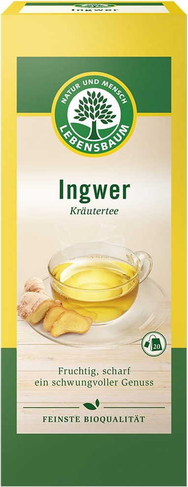 Thé au gingembre express BIO (20 x 15 g) 30 g - LEBENSBAUM
