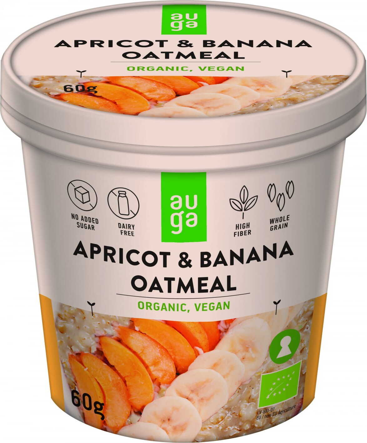 Bouillie de grains entiers aux abricots et à la banane BIO 60 g AUGA