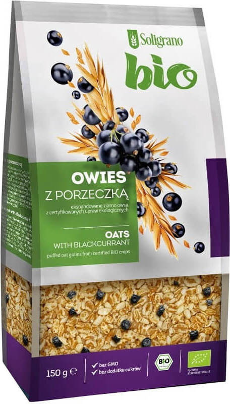 Avoine expansée au cassis BIO 150 g - SOLIGRANO