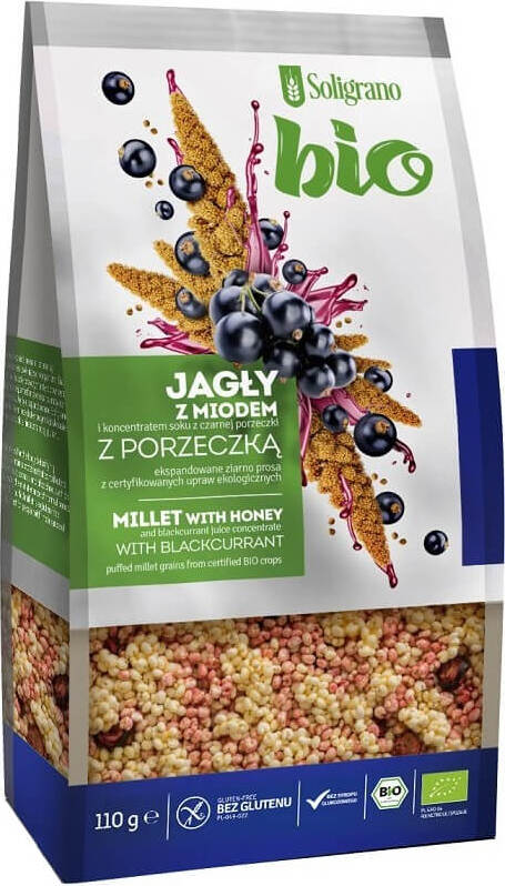 Millet expansé au miel et cassis sans gluten BIO 110 g - SOLIGRANO