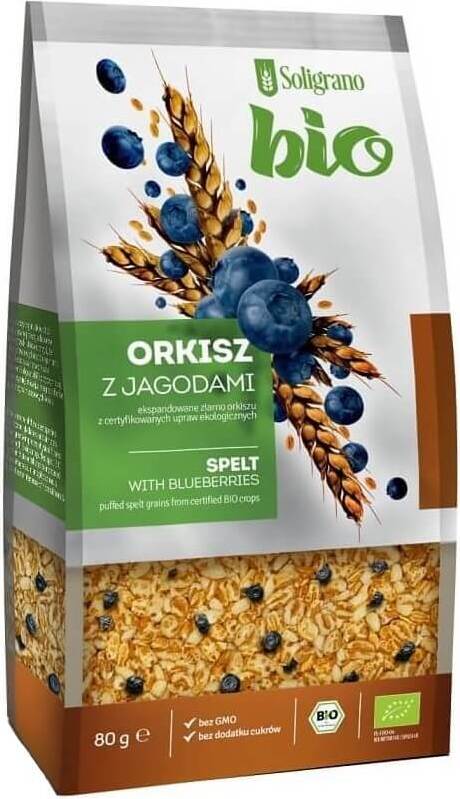 Epeautre expansé aux myrtilles BIO 80 g - SOLIGRANO