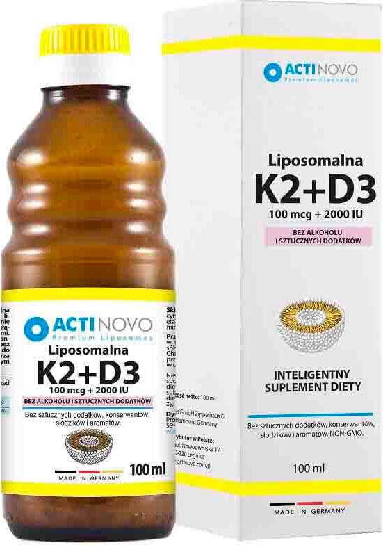 Vitamine K2+D3 liposomale 100mcg+2000iu 50 portions sans alcool 100ml - ACTINOVO