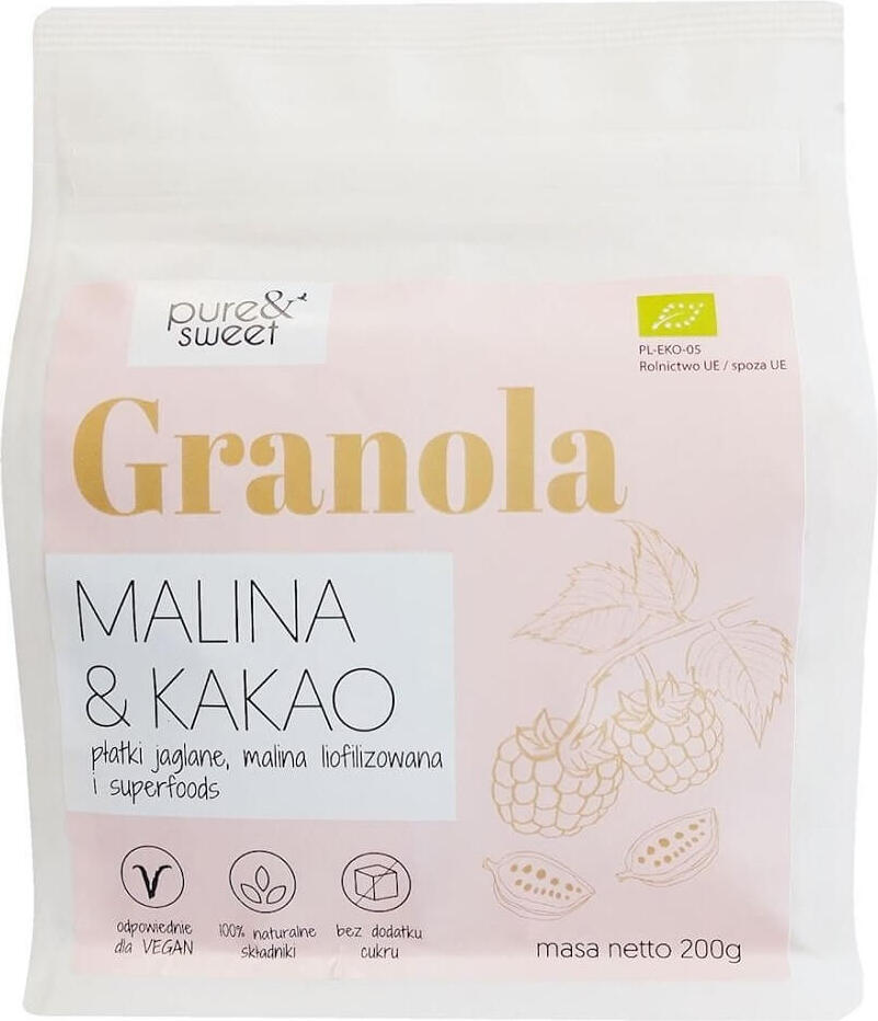 Granola framboise & cacao sans gluten BIO 200 g - PURE & DOUX