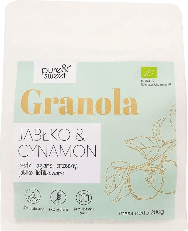 Granola pomme & cannelle sans gluten BIO 200 g - PURE & DOUX