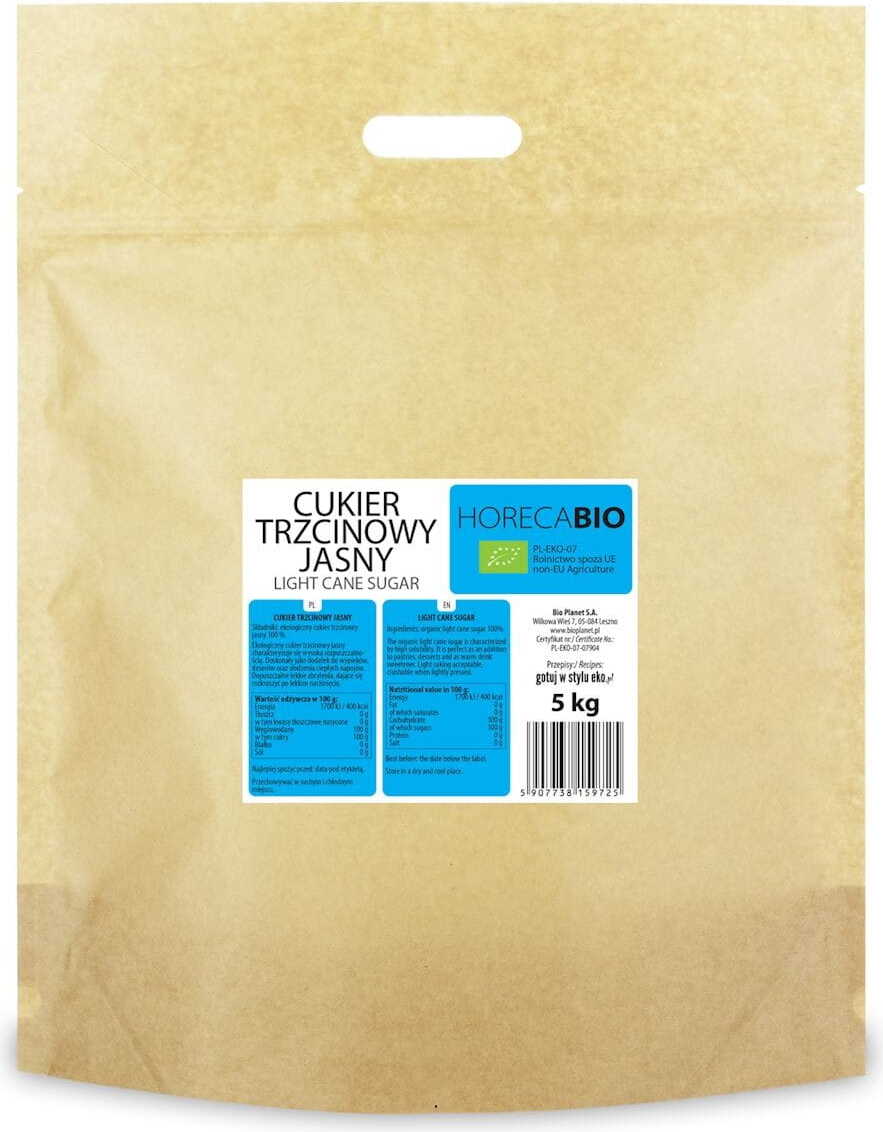 Sucre de canne léger BIO 5kg - HORECA