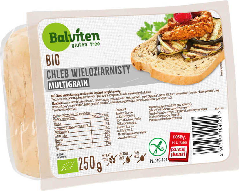 Pain multicéréales sans gluten BIO 250 g - BALVITEN