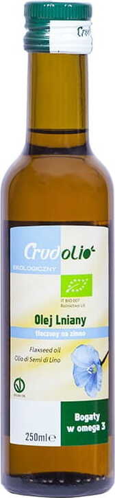 Huile de lin pressée à froid BIO 250 ml CRUDOLIO