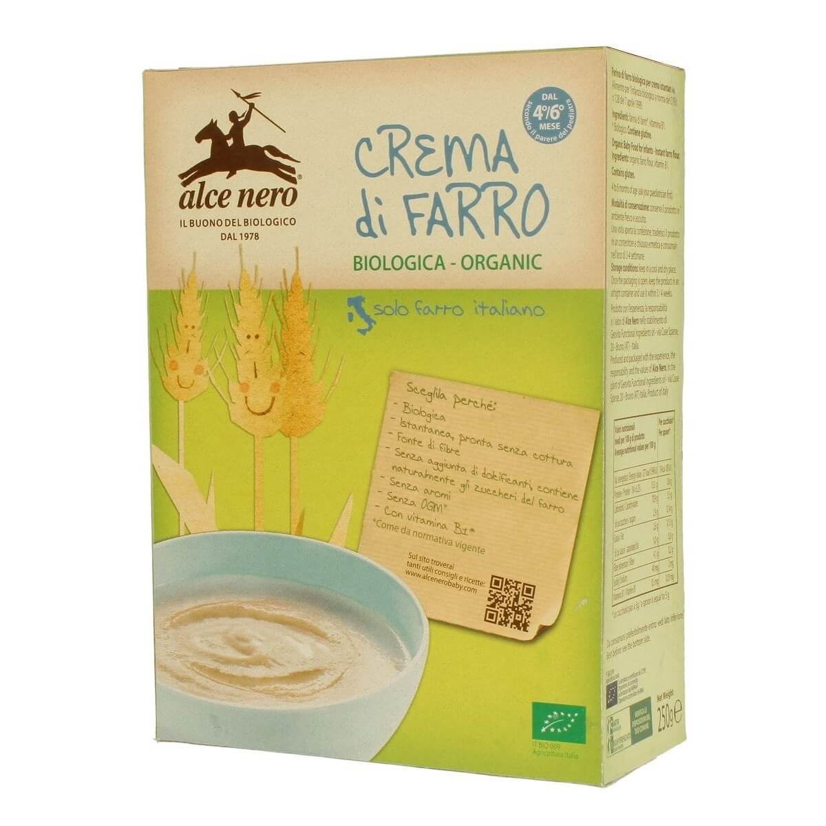 6 mois de bouillie d'épeautre à la vitamine B1 BIO 250 g - ALCE NERO