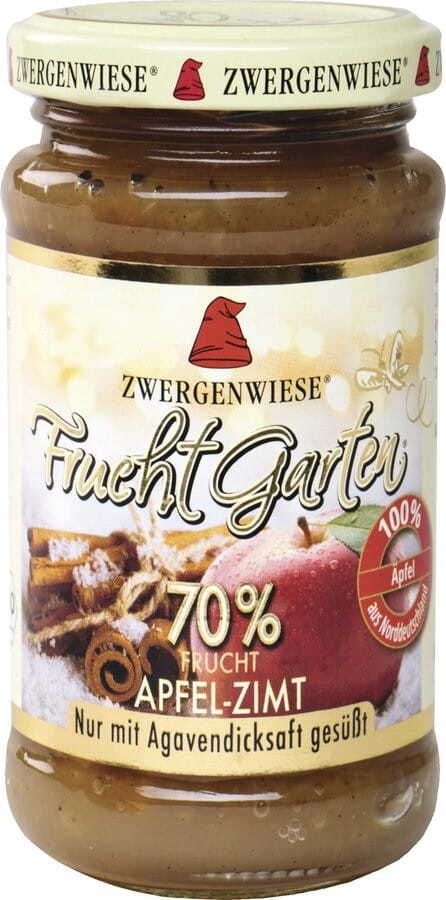 Mousse pomme et cannelle (70% de fruits) sans gluten BIO 225 g - ZWERGENWIESE