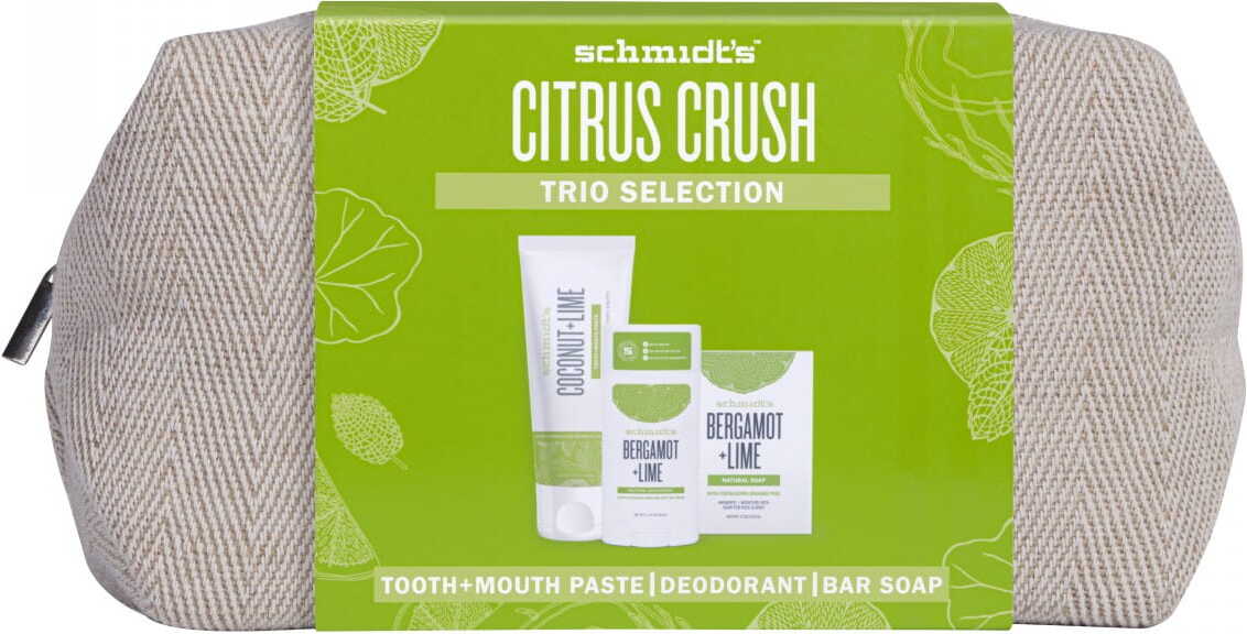 Begamote lime set avec trousse de toilette déodorant 58 ml dentifrice 100 ml savon 142g SCHMIDTS