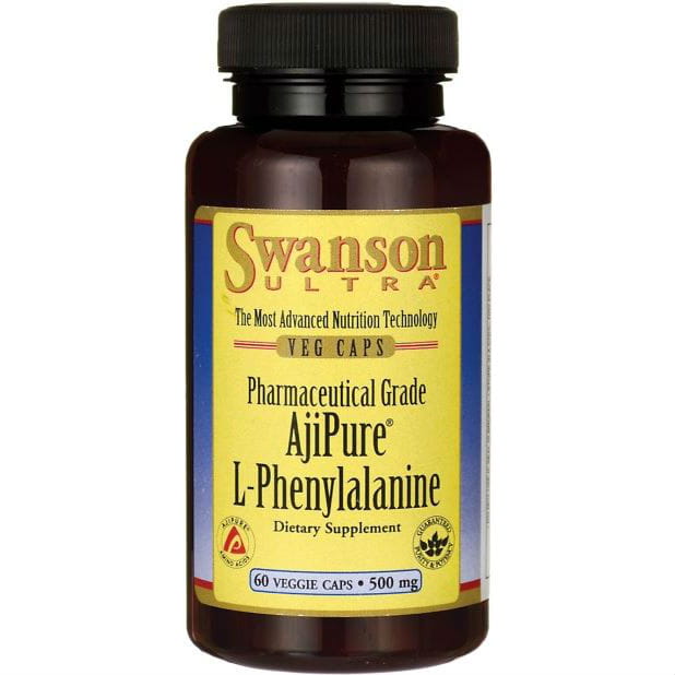 L-phénylalanine ajipure L-phénylalanine 500mg 60 gélules de SWANSON