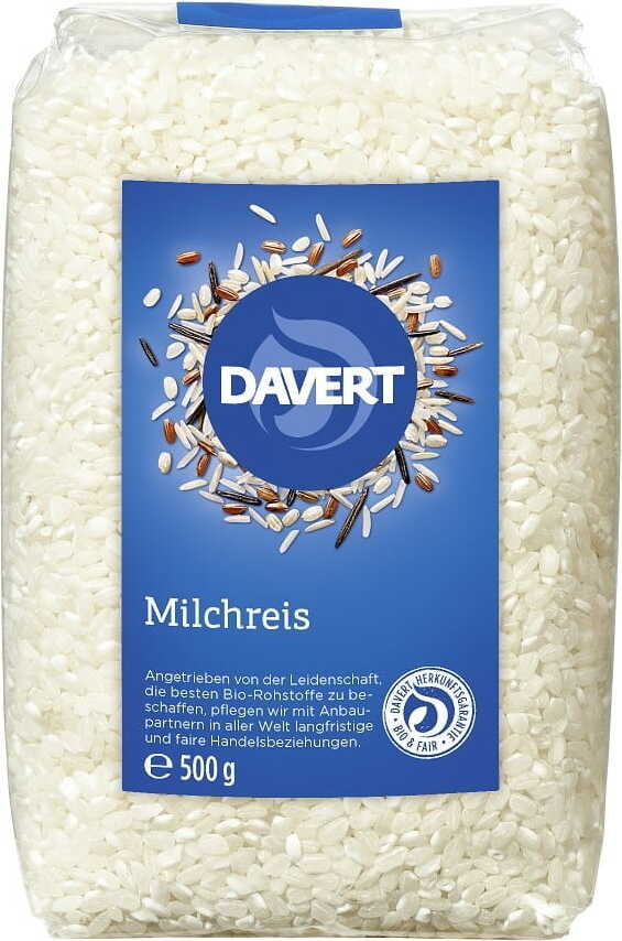 Riz blanc rond (au lait) BIO 500 g - DAVERT