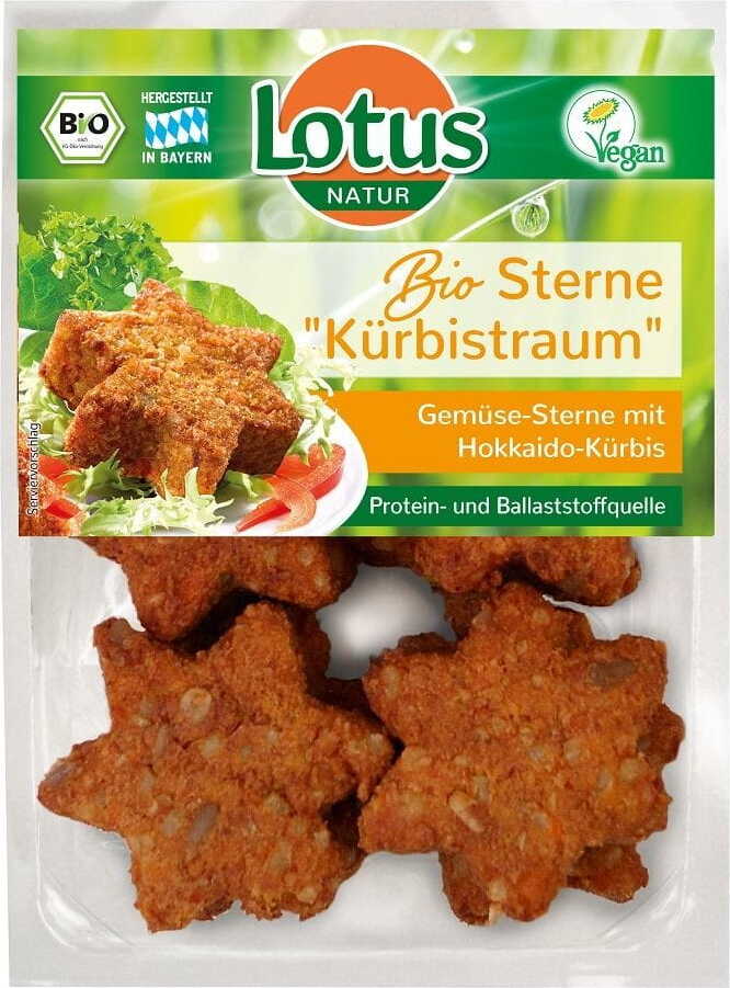Étoiles végétales au potiron hokkaido et tofu BIO 250 g - LOTUS