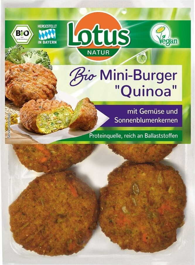 Mini burgers de légumes au quinoa BIO 195 g - LOTUS